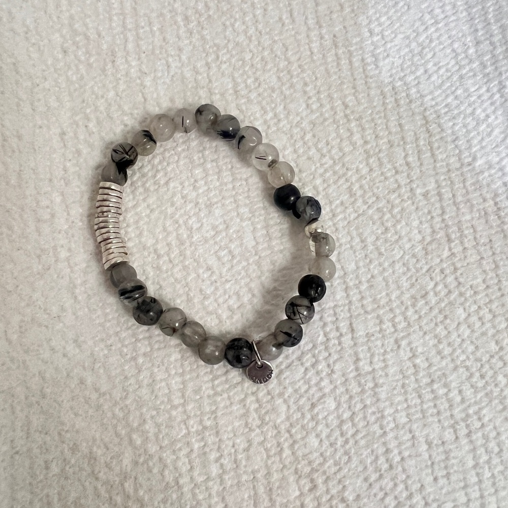 TATEOSSIAN Grey & Black Beaded Bracelet Elasticated‎ - Picture 3 of 9